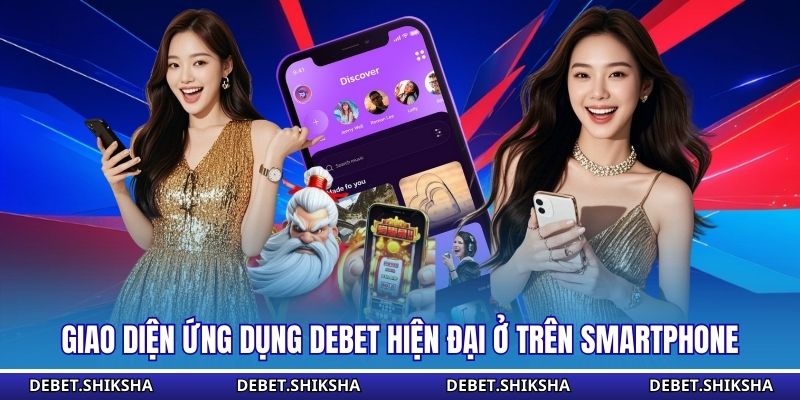 Giao diện ứng dụng Debet hiện đại ở trên smartphone